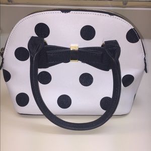 Apt. 9 Black and White Polka Dot Handbag w/ Bow